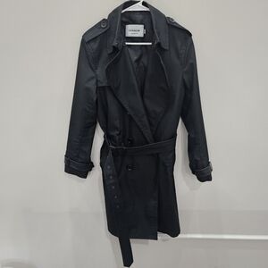 Coach Men's Black Trench Coat - Size Small